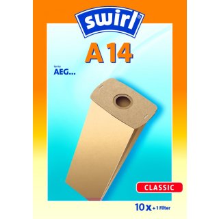 Swirl Staubsaugerbeutel A14 / A 14 für AEG Staubsauger Gr. 9 -AUSLAUF-