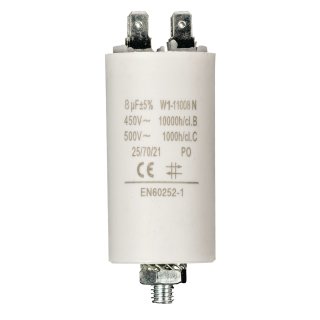 Kondensator Motorkondensator Anlaufkondensator Arbeitskondensator 450V 8.0 µF / 8 uF