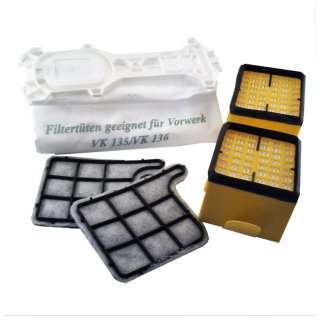 24 Staubsaugerbeutel + 4 Filter passend für Vorwerk Staubsauger Kobold 135 136