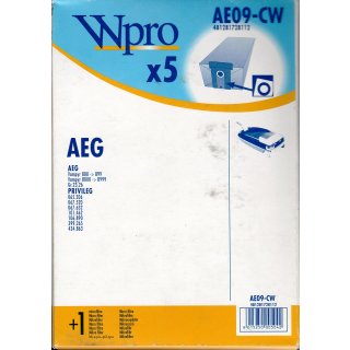 Wpro Staubsaugerbeutel  AE09-CW passend für AEG Vampyr 800->899 / 8000->8999