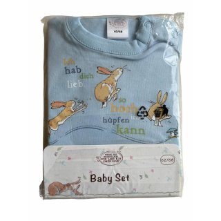 Baby Set Shirt mit Hose " weißt du eigentlich wie lieb ich dich habe " Blau Gr. 62/68