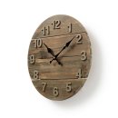 Wanduhr Ø 30cm, rund, Holz Uhr, Küchenuhr Wohnzimmeruhr Esszimmer, Holzdesign Antik
