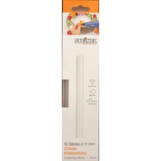 Steinel 10 Crystal Klebesticks Ø 11 mm, Schmelzklebestoff Klebestick für Heißklebepistole