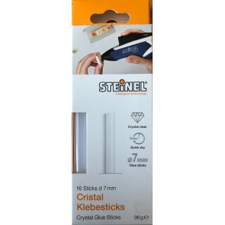Steinel 16 Crystal Klebesticks Ø 7 mm, Schmelzklebestoff Klebestick für Heißklebepistole