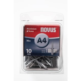 70 Novus Aluminium Blindnieten Ø4 mm, 10 mm,Typ A4/10mm  Nr.: 045-0033