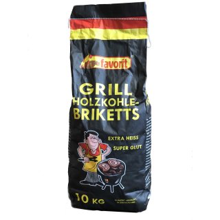 10 Kg. Favorit Grill Briketts aus Holzkohlestaub, Grillbrikett, 10 Kg. Sack