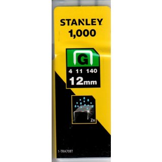 Stanley Klammern Typ G 4/11/140, 1000 Stück, 12mm aus Flachdraht für Elektro- und Handtacker / 1-TRA708-T