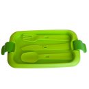 Curver Lunchbox 5-teilig, 23,5x13,5x6,3cm, Lunch & Go, Brotdose, Brotbox, Vesperdose Grün