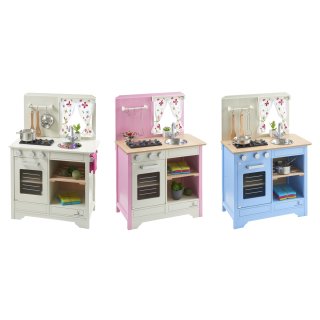MUSTERKIND® Kinderküche Spielküche im Landhausstil Lavandula creme / blau / rosa