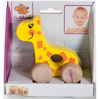 Eichhorn Schiebetier, Greiftier Giraffe Gelb Holzspielzeug Nr.: 100003736