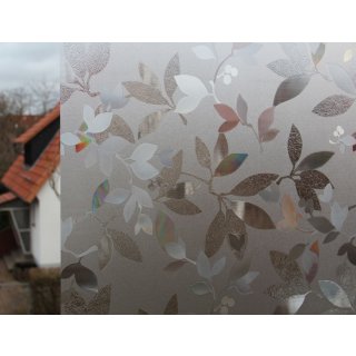 Fensterfolie Sichtschutz statisch Blätter GLC1058  Milchglasfolie 92 cm hoch 