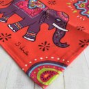 2 Geschirrtücher Kashmir Elefant rot - ca 50x70cm Küchentücher