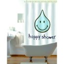 Duschvorhang Smiley - Happy Shower - blau weiss - 180 x...