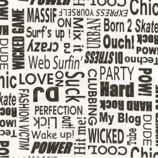 Klebefolie - Möbelfolie Text -  45 cm x 200 cm selbstklebende Dekorfolie