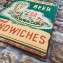 Blechschild - Sandwich & Beer - Schild im Antik Look...