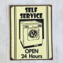 Blechschild - Self Service - Schild im Antik Look -...