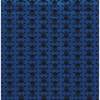 Klebefolie - Möbelfolie Totenkopf Skull - blau schwarz -  45 cm x 200 cm