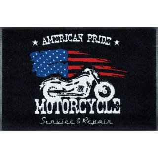 Waschbare Fußmatte Route 66 - American Pride Motorrad 50x75 cm Wash+Dry