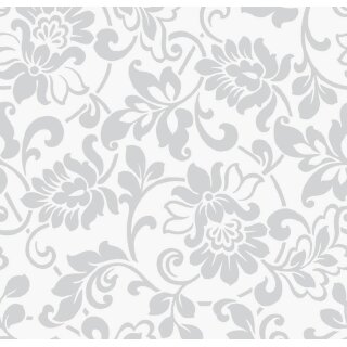Klebefolie Ornamente Barock - Möbelfolie Silber Grau 0,675 m x 15 m