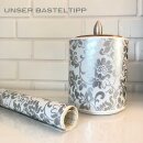 Klebefolie Ornamente Barock - Möbelfolie Silber Grau 0,675 m x 15 m
