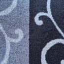 Waschbare Fussmatte - Ranken grau schwarz - ca 60 x 85 cm wash+dry