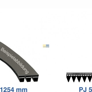 Waschgeräte-Keilrippen-Riemen 1254PJ5, ersetzt 1260PJ5, passend für: Bauknecht Hanseatic Matura ua.