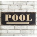 Vintage Blechschild - Pool - Schild im Antik Look - Metallschild