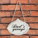 Türschild Dad´s Garage - Schild im Antik Look - Metallschild Shabby