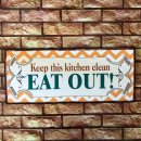 Blechschild Keep this Kitchen clean - Schild im Antik...