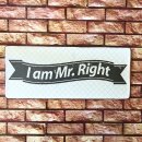 Blechschild - I am Mr. Right - Schild im Antik Look -...
