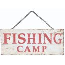 Blechschild - Fishing Camp - Schild im Antik Look - Metallschild
