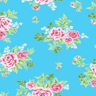 Klebefolie - Möbelfolie - Rosy blau - Rosen - 0,90 m x 15 m Selbstklebefolie