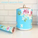 Klebefolie - Möbelfolie - Rosy blau - Rosen - 0,90 m x 15 m Selbstklebefolie