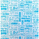 Klebefolie - Möbelfolie Text blau silber - 45 cm x...