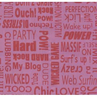 Klebefolie - Möbelfolie Text rosa - 45 cm x 200 cm