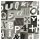 Klebefolie - Möbelfolie Alpha Zahlen schwarz weiss -  45 cm x 200 cm