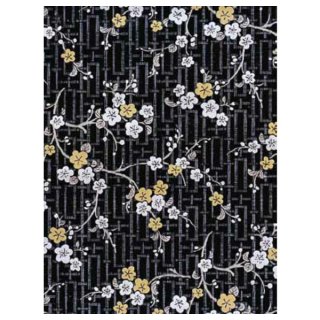 Klebefolie schwarz mit Blumen Möbelfolie Dekor Oriental Blasson   45 cm x 200 cm 