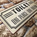 Wandschild - TOILET One Place - One Dream - Schild im Vintage Look