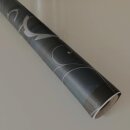 Klebefolie - Möbelfolie gestreift mit silbernen Ranken - 45 cm x 200 cm