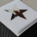 Stuhlkissen STERN weiss Filz echtes Kuhfell Kuh Motiv Sitzkissen  ca 33 x 33