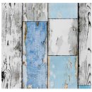 Klebefolie Holzdekor- Möbelfolie Holz Scrapwood blau 0.45 m x 15 m cm Designfolie