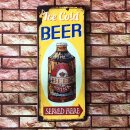 Blechschild - ICE COLD BEER SERVED HERE - Wandschild im Nostalgie Look