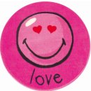 Runder Teppich - Smiley LOVE pink - ca 60 cm Durchmesser