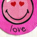 Runder Teppich - Smiley LOVE pink - ca 60 cm Durchmesser