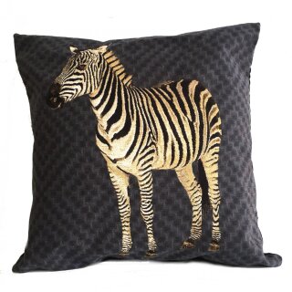 Kissen - Zebra Zierkissen ca 45 x 45 cm Zierkissen schwarz
