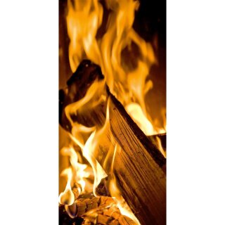 Textilposter Feuer Kaminfeuer XXL Banner Poster Stoff ca 90 x 180 cm