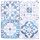Untersetzer  Stein Set - 4 teilig im Antik Look - blaue Blumen Retro Muster