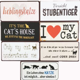 7 Kühlschrankmagnete Set KATZE - Katzen Magnet im Shabby Style