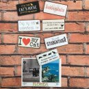 7 Kühlschrankmagnete Set KATZE - Katzen Magnet im Shabby Style