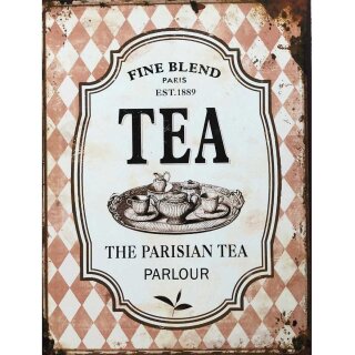 Vintage Blechschild - Fine Blend Tea Wandschschild Metall